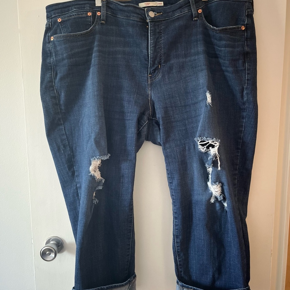 Levi's Women's Boyfriend Jeans - Dark Blue